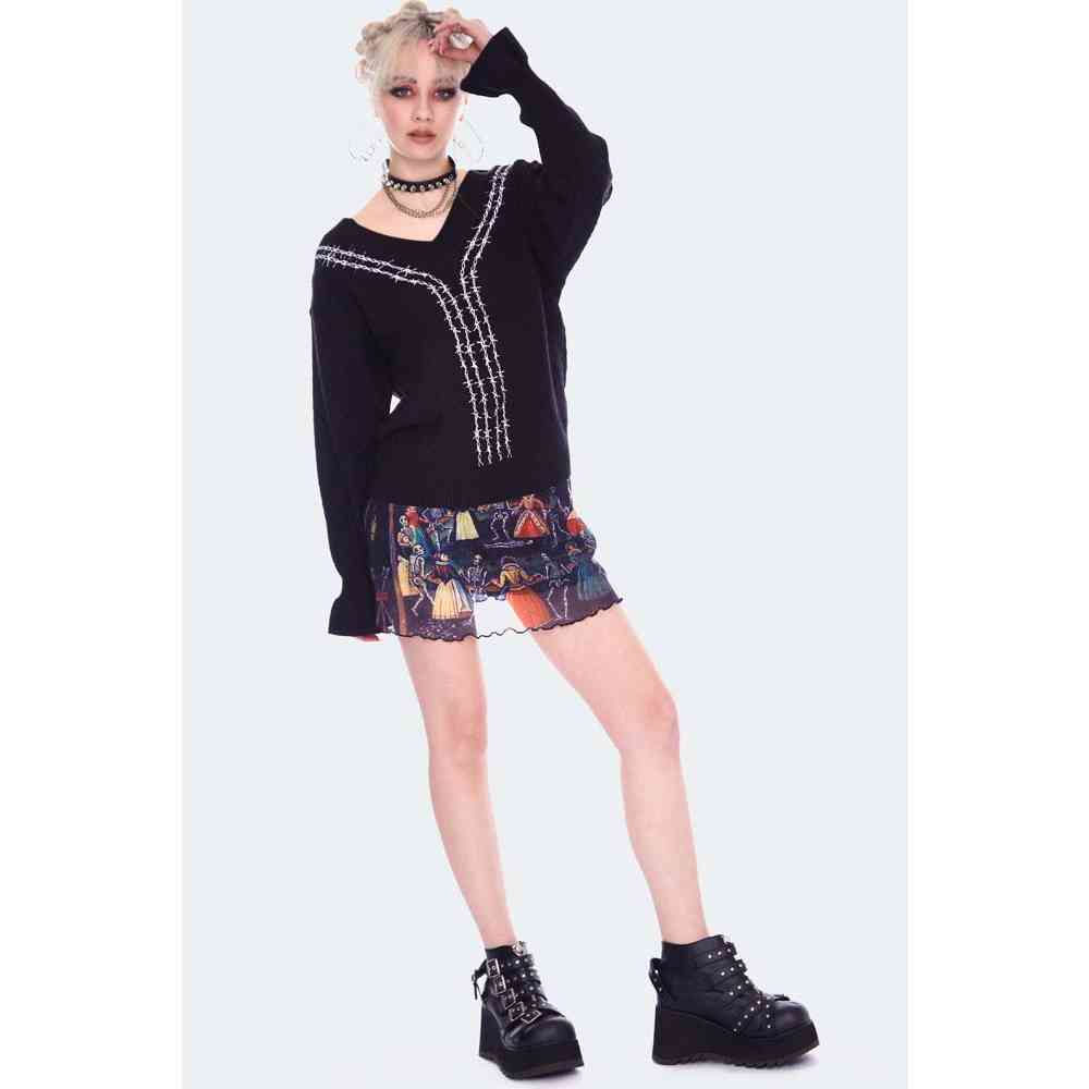 Jawbreaker - Barbed Wire Embroidery Gebreide trui - Zwart